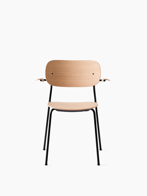 Co Dining Chair, with armrest, Black, Veneer - Natural Oak