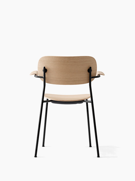 Co Dining Chair, with armrest, Black, Veneer - Natural Oak