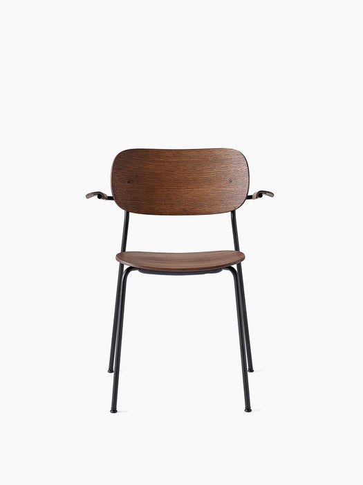 Co Dining Chair, with armrest, Black, Veneer - Dark Stained Oak