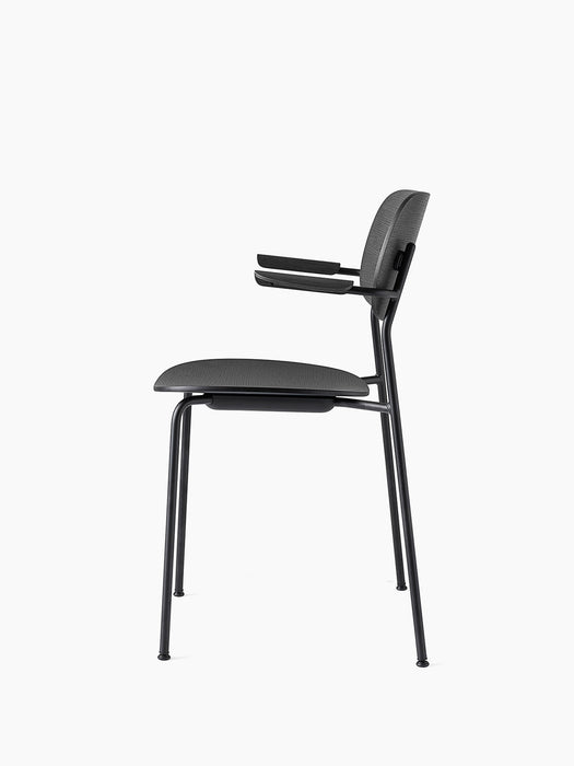 Co Dining Chair, with armrest, Black, Veneer - Black Oak