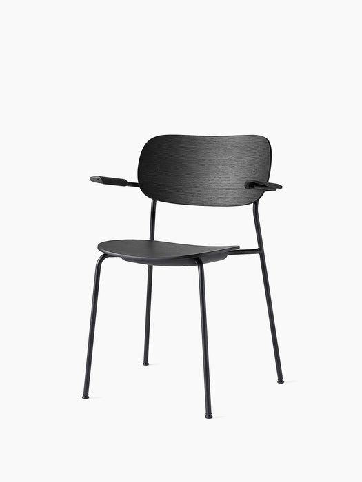 Co Dining Chair, with armrest, Black, Veneer - Black Oak