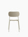 A front view of the Co Dining Chair, Outdoor, in an olive finish. The minimalist chair has a slim frame and no armrests.