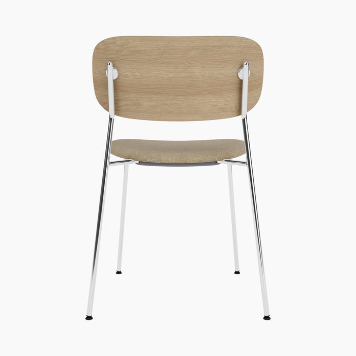 Co Dining Chair, upholstered seat, Chrome - Audo Bouclé 02