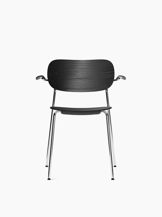 Co Dining Chair, with armrest, Chrome - Black Oak