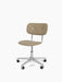 A Co Task Chair with beige fabric seat and back on a polished aluminium five-star swivel base with casters.