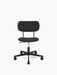 A front view of the Co Task Chair, Fully Upholstered, Black base. The chair has dark textured fabric and a five-star base.