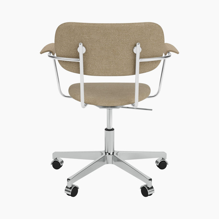 Co Task Chair, Fully Upholstered w/armrest, Aluminium base - Audo Bouclé 02