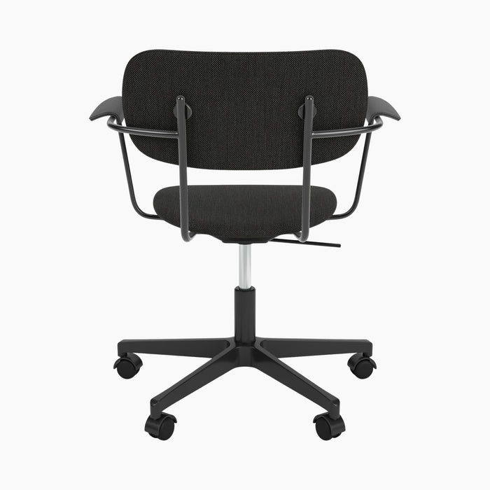Co Task Chair, Fully Upholstered, w/armrest, Black base - Re-wool 0198