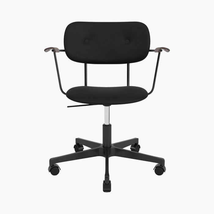 Co Task Chair, Fully Upholstered, w/armrest, Black base - Sierra 1001