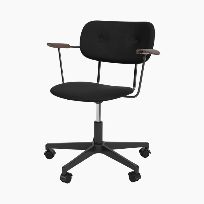 Co Task Chair, Fully Upholstered, w/armrest, Black base - Sierra 1001