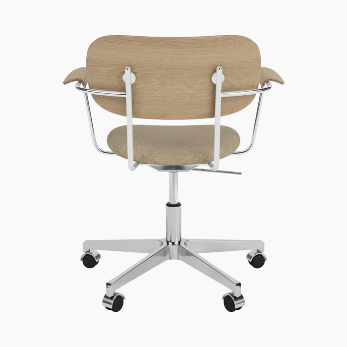 Co Task Chair, Seat Upholstered w/armrest, Aluminium base - Audo Bouclé 02