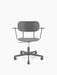 A front-facing view of the Co Task Chair in a dark grey veneer. The chair has slim armrests and a five-star base with wheels.