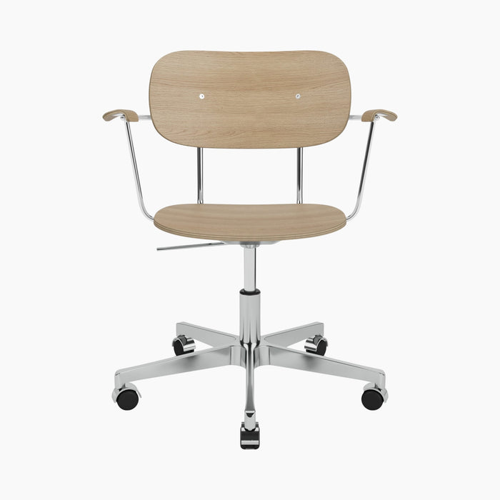 Co Task Chair, Veneer - Polished aluminium