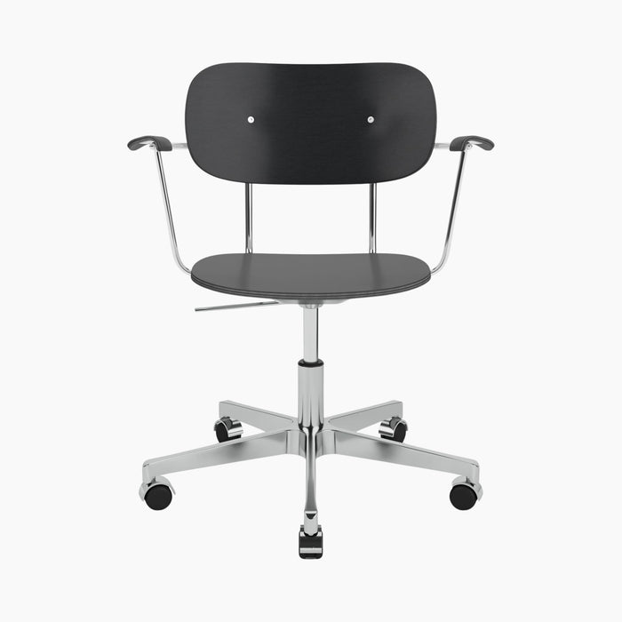 Co Task Chair, Veneer - Polished aluminium