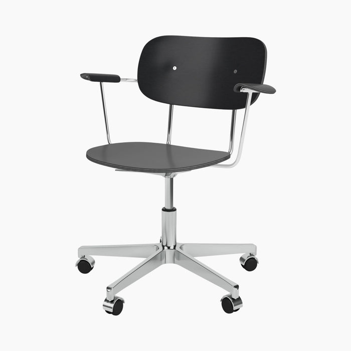 Co Task Chair, Veneer - Polished aluminium