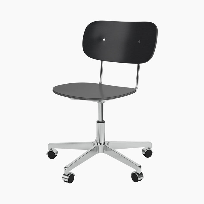 Co Task Chair, Veneer - Polished aluminium