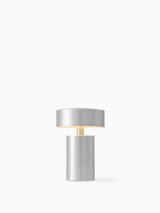 Column Table Lamp, Portable - Brushed Aluminium
