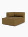 An Eave Modular Sofa, 96, Chaise Longue module in a brown textured fabric, viewed from an angle against a white background.