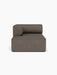 The Eave Modular Sofa, 96, Chaise Longue in a textured brown Bouclé fabric, viewed from the front against a white background.