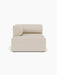 Front view of the Eave Modular Sofa, 96, Chaise Longue. The single, left-hand module is upholstered in a light beige fabric.