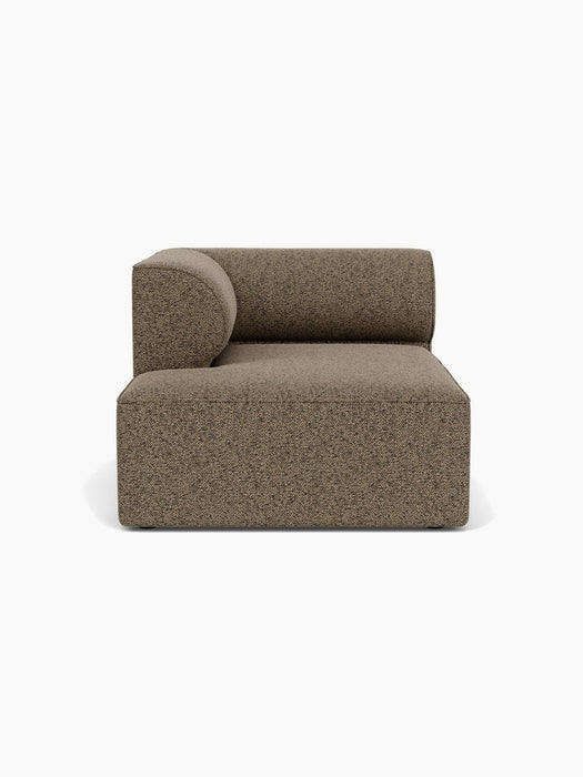The Eave Modular Sofa, 96, Chaise Longue, a left-corner module upholstered in textured brown Safire fabric.