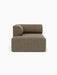 The Eave Modular Sofa, 96, Chaise Longue, a left-corner module upholstered in textured brown Safire fabric.