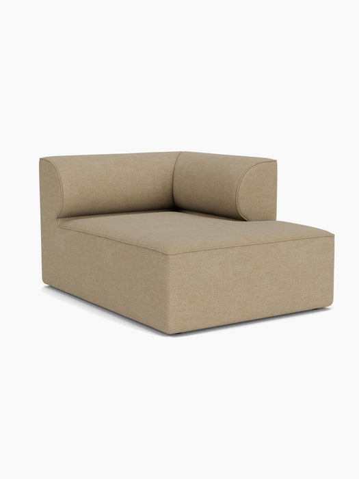 Eave Modular Sofa, 96, Chaise Longue, a right-corner module upholstered in light brown Audo Bouclé 02 fabric.