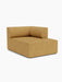 An angled view of the Eave Modular Sofa, 96, Chaise Longue in textured yellow fabric, shown against a plain white background.