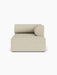 Front view of the Eave Modular Sofa, 96, Chaise Longue in a light beige, textured fabric, against a plain white background.