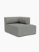 Angled view of the Eave Modular Sofa, 96, Chaise Longue in a textured, grey-blue Safire fabric against a plain background.