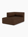The Eave Modular Sofa, 96, Chaise Longue module shown from an angle. The left-corner piece is in a textured brown fabric.