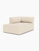 A studio image of the Eave Modular Sofa, 96, Chaise Longue, shown as a left corner piece in a textured, light cream fabric.