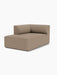 Eave Modular Sofa, 96, Chaise Longue. A left-corner module upholstered in light brown Logan Flint fabric.