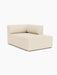 Eave Modular Sofa, 96, Chaise Longue, right corner module in light beige Logan Jasmine fabric on a white background.