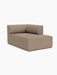 Eave Modular Sofa, 96, Chaise Longue right corner in textured, light brown Logan Flint fabric against a white background.