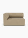 Front view of the Eave Modular Sofa, 96, Corner 144 module in a light brown Audo Bouclé 02 fabric on a white background.