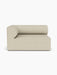 Front view of the Eave Modular Sofa, 96, Corner 144 left module in a light beige textured fabric against a white background.