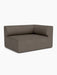 An angled view of the Eave Modular Sofa, 96, Corner 144 piece in a textured brown fabric against a white background.