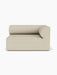 A front view of the Eave Modular Sofa, 96, Corner 144 Right module in a light beige fabric against a white background.