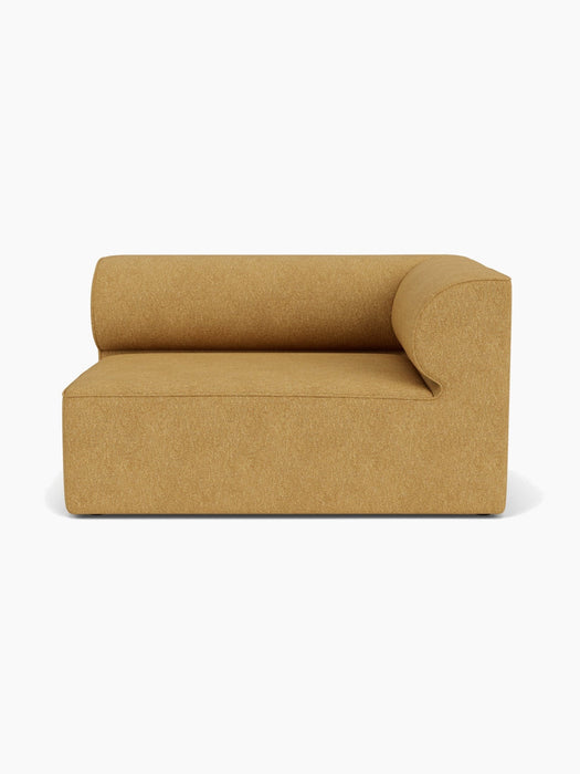 Eave Modular Sofa, 96, Corner 144. Front view of the right corner module in a mustard-yellow fabric with a low, curved back.