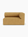 Eave Modular Sofa, 96, Corner 144. Front view of the right corner module in a mustard-yellow fabric with a low, curved back.