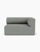 Front view of the Eave Modular Sofa, 96, Corner 144, right module, upholstered in grey Safire 12 fabric.