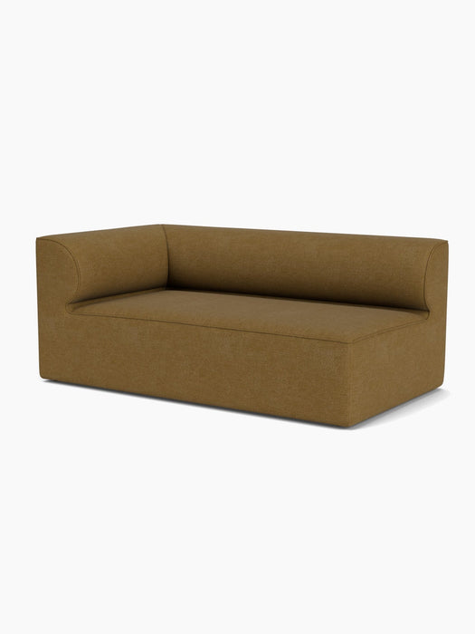 An angled studio shot of the Eave Modular Sofa, 96, Corner 192, upholstered in a textured brown fabric on a white background.