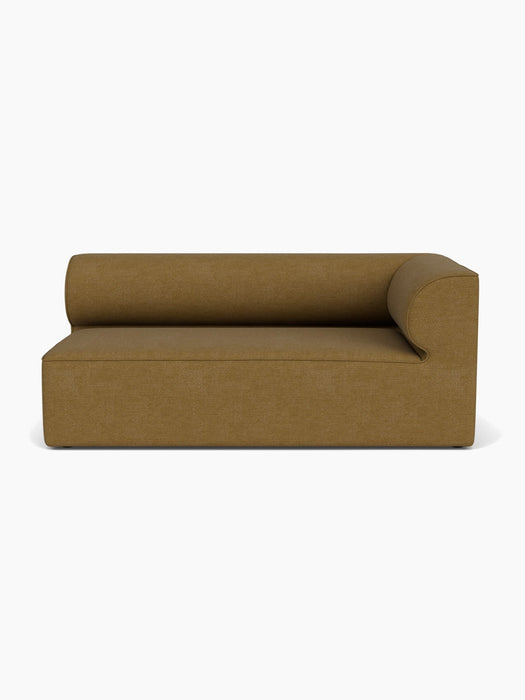 Front view of the Eave Modular Sofa, 96, Corner 192 right-corner module upholstered in textured golden-brown bouclé fabric.