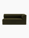 Front view of the Eave Modular Sofa, 96, Corner 192, right corner module, upholstered in dark green Champion 35 fabric.