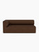 Front view of the Eave Modular Sofa, 96, Corner 192. This is a left corner piece upholstered in a textured brown fabric.