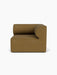 Front view of the Eave Modular Sofa 96 Corner Right module in textured, brownish-gold Bouclé 06 fabric on a white background.