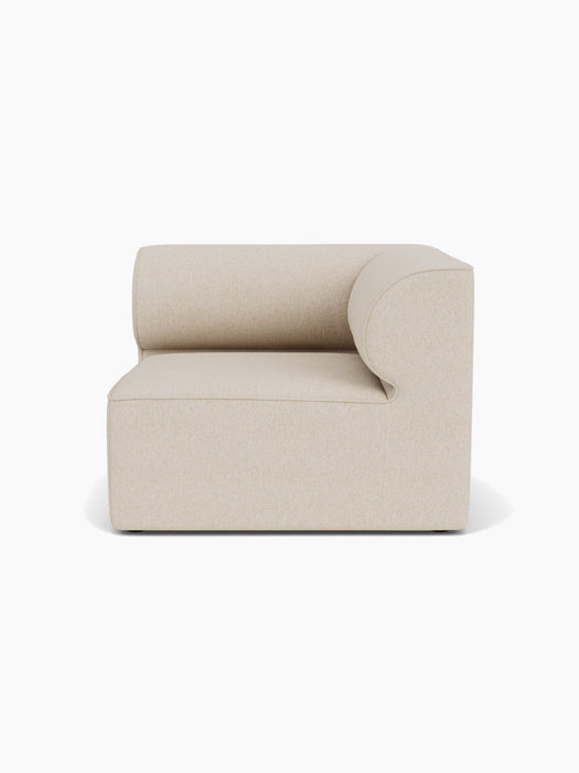 Front view of the Eave Modular Sofa, 96, Right Corner section in a light-coloured Moss 18 fabric against a white background.