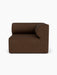 Eave Modular Sofa, 96, Right Corner module in brown Audo Bouclé 07 fabric. Seen from the front against a white background.