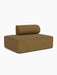 An angled view of the Eave Modular Sofa, 96, Open End 144 module in a textured, golden-brown Audo Bouclé 06 fabric.
